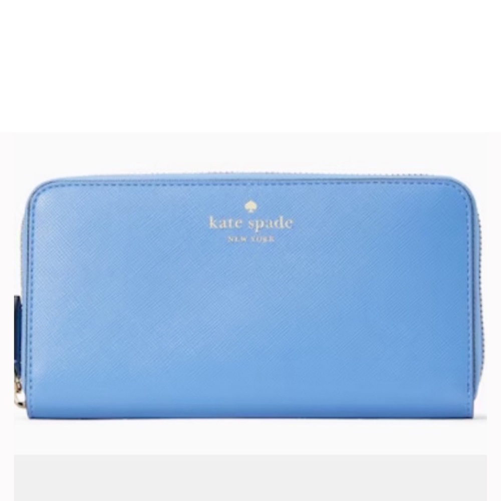 Kate Spade Light Blue Zip-Around Wallet